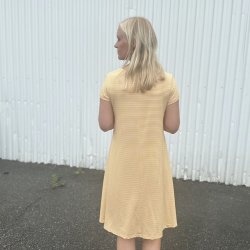 Strand kjole klassisk strib med rme