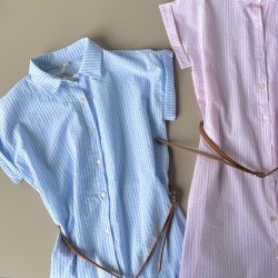 Stribet kjole bomuld str. S-xl