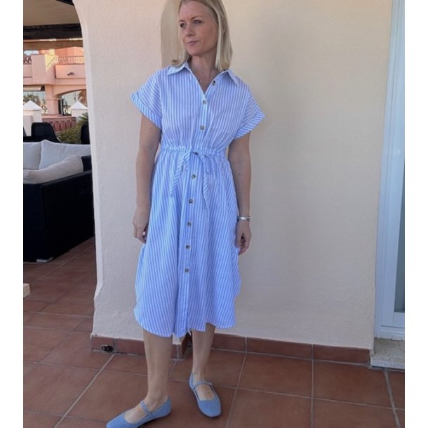 Stribet kjole bomuld str. S-XL