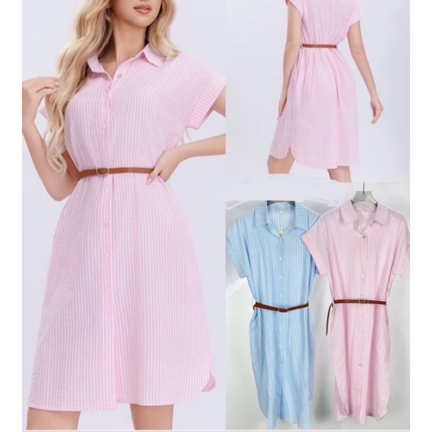 Stribet kjole bomuld str. S-xl