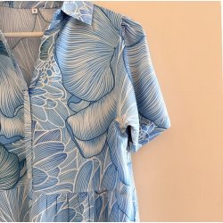 Skjortekjole emma light blue viskose str. M-4XL