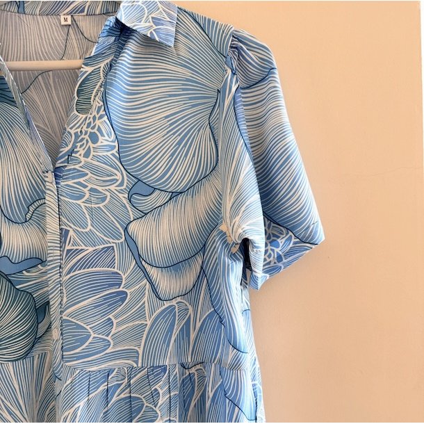 Skjortekjole emma light blue viskose str. M-4XL