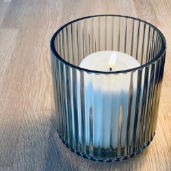 Glas Vase / stage Grey Stripe