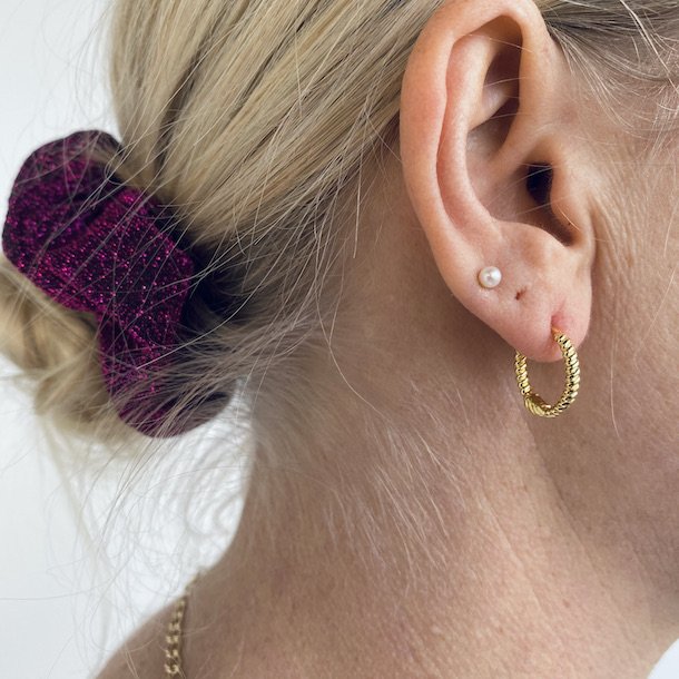 Chunky twirl hoops - Stor forgyldt