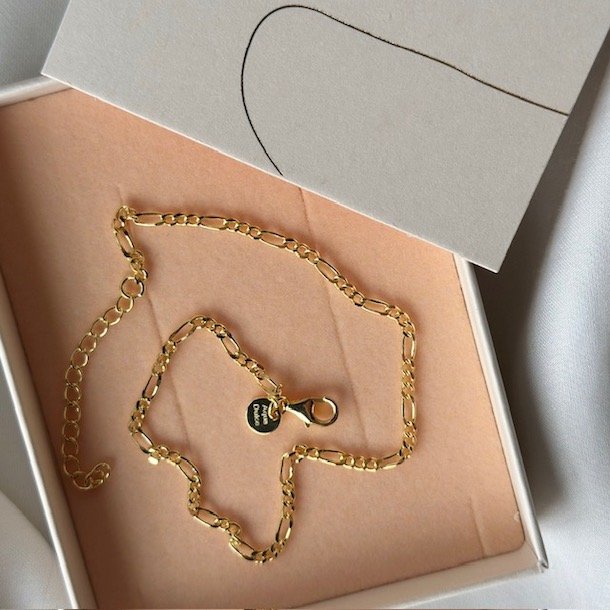 Ankelkde FIGARO Forgyldt Slv