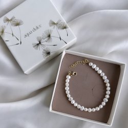 Armbnd pretty pearl forgyldt slv
