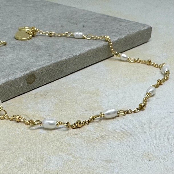 Armbnd RICE DOT forgyldt slv