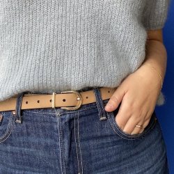 Gry blte i beige med guld spnde lder