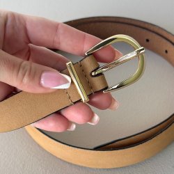 Gry blte i beige med guld spnde lder