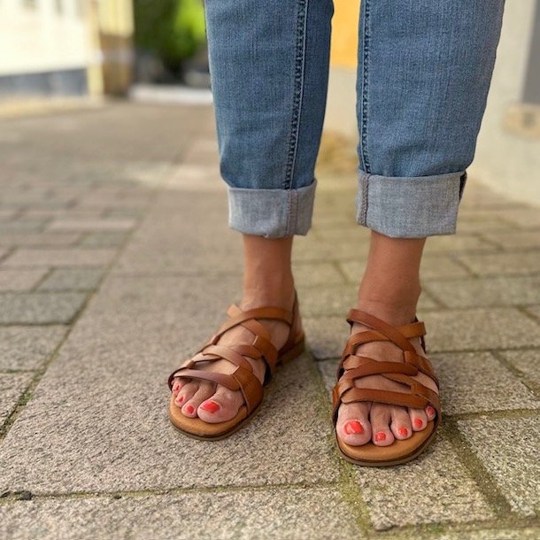 Sandal Sara cognac skind str. 36-41