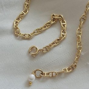 Halskde ALISON 42-60 cm forgyldt slv