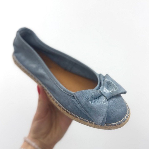 Espadrillos BOW soft med bast BL skind str. 36-41