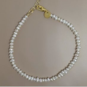 Perle armbnd Hilde forgyldt slv