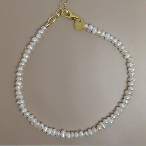Perle armbnd Hilde forgyldt slv