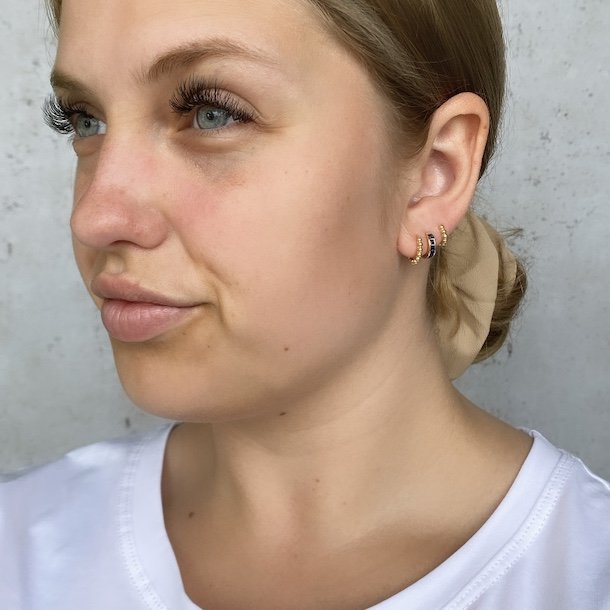 Gemma hoops BLUE forgyldt slv