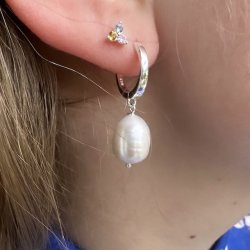 Hoops MAREN PEARL BIG sterling slv