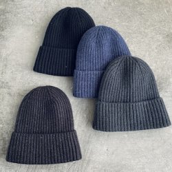 Beannie hue rib strik viskose miks