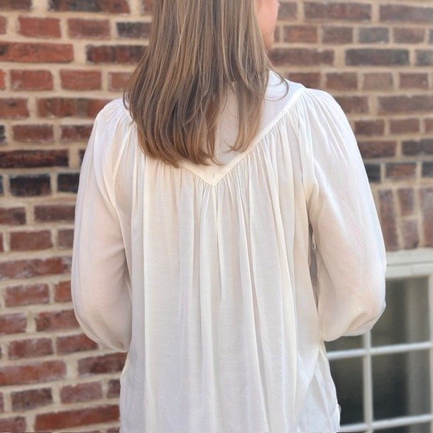 Rose bluse hvid S-XXL