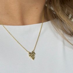 Halskde PALILA heart forgyldt slv