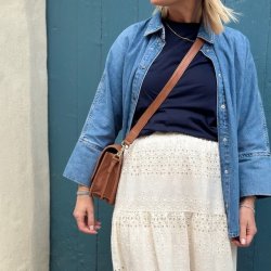 Blonde nederdel Vanilla - str XS-M 100% bomuld