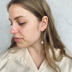 restikker MEGAN m. kde og hvid perle forgyldt 