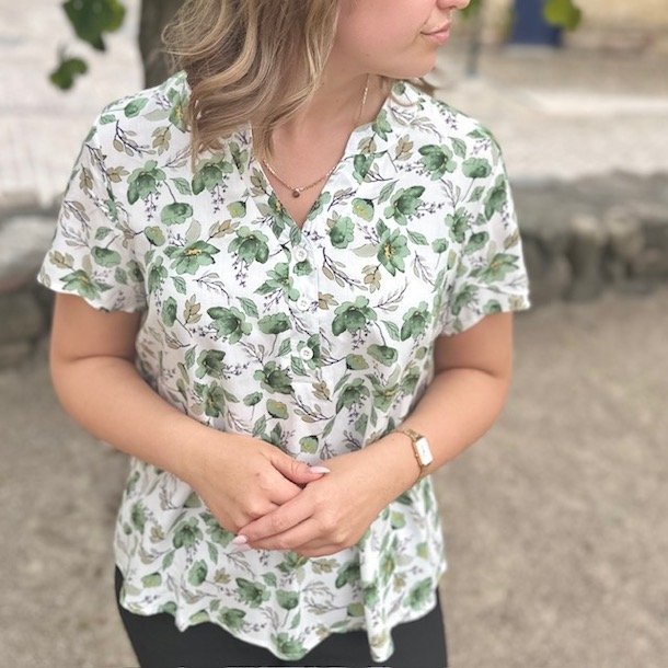 Sommer bluse purpur bomuld str. L-4XL