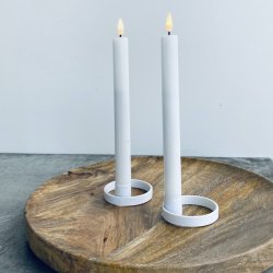 Hvide LED Kronelys 2stk 240mm