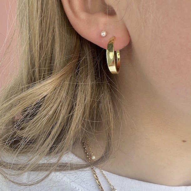 HOOPS SHINY MEDIUM Forgyldt slv