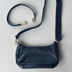 Crossbody / skuldertaske DREW sort skind