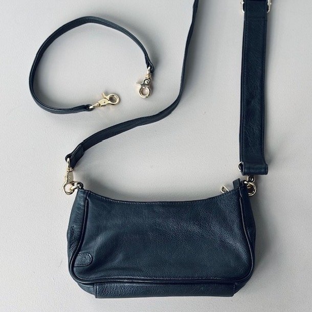 Crossbody / skuldertaske DREW sort skind