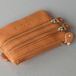 Classic Cow pung med 4 rum - skind mandarin 