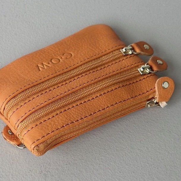 Classic Cow pung med 4 rum - skind mandarin 