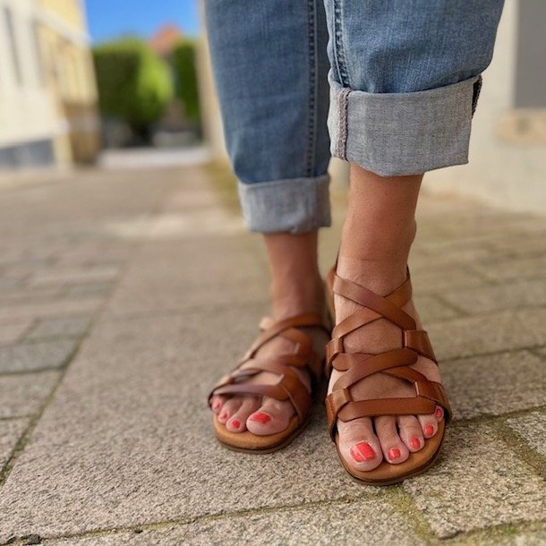 Sandal Sara cognac skind str. 36-41