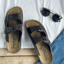 Fly Flot herre sandal mrk brun skind str. 40-45