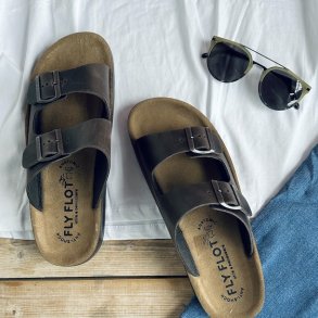 Fly Flot herre sandal mrk brun skind str. 40-45