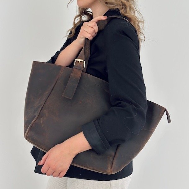 Shania Hunter Shopper brun  Skind