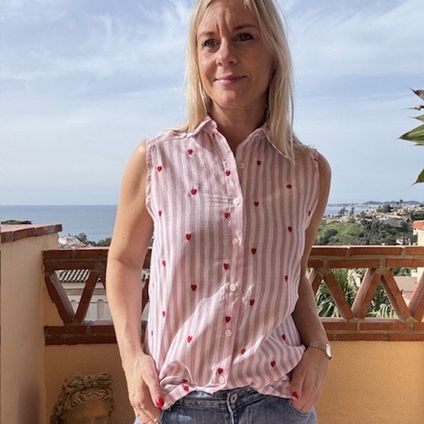 rmels skjorte med hjerter str. S-XL