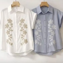 Skjorte top Eva - med broderi 