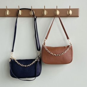 Crossbody / skuldertaske m. kde skind