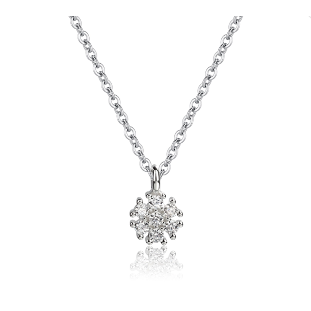 Halskde FLOWER  sterling slv