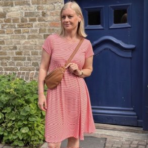 Strand kjole klassisk strib med rme