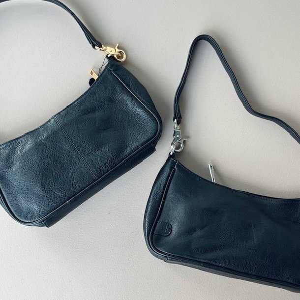 Crossbody / skuldertaske DREW sort skind