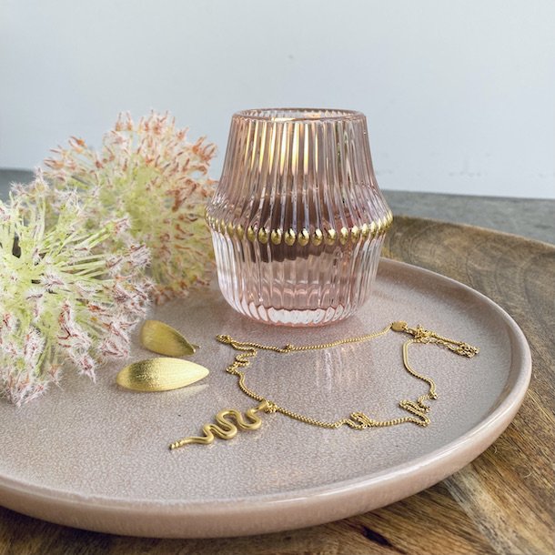 Fyrfadsstage royal m. guldkant