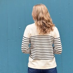 Fintstrikket bluse strib viskose str. M-XXL