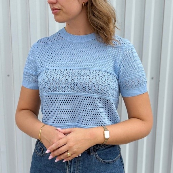 Kortrmet sweater viskose str. S-L