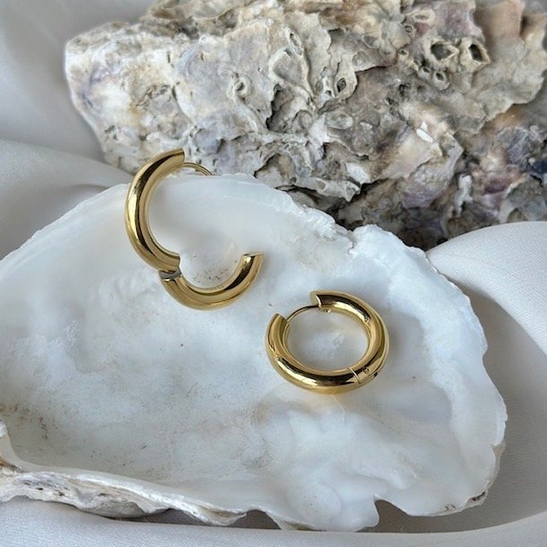 HOOPS BIG 22 mm vandfast 18kt. forgyldt