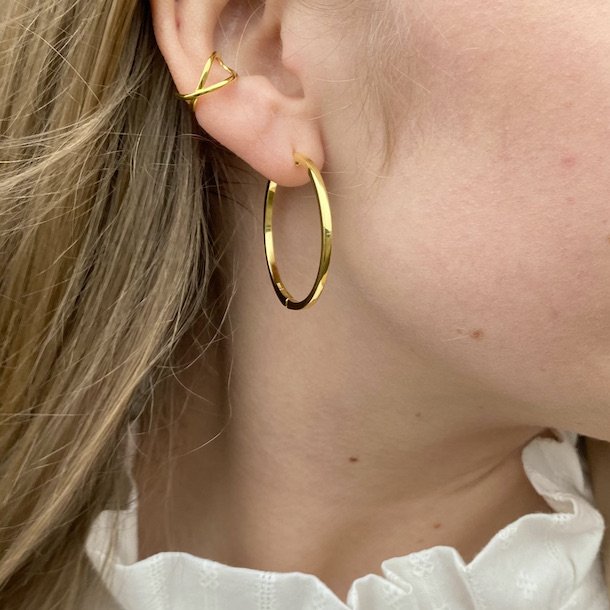Hoops plain 35 mm forgyldt slv