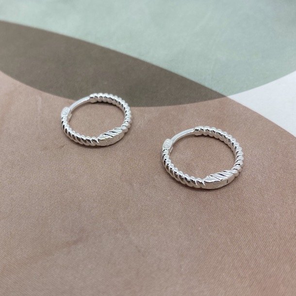 Chunky twirl hoops - Stor slv