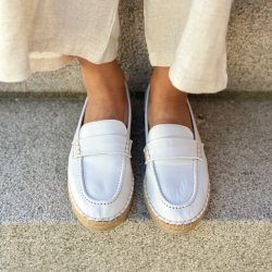 Mokkasiner hvid skind str. 36-41