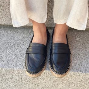 Mokkasiner sort skind str. 36-41